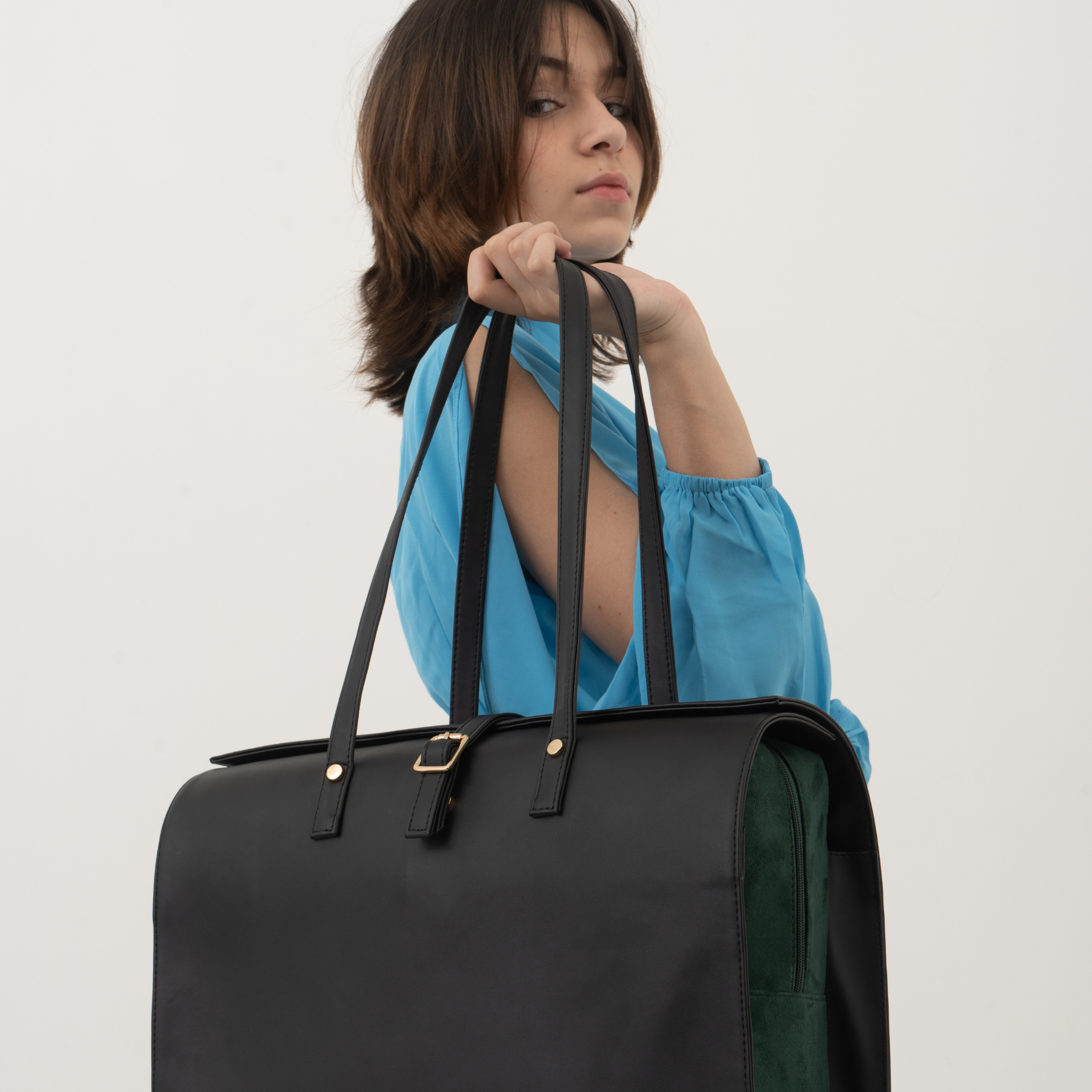 Black With Green Swede Leera 12inch Bag