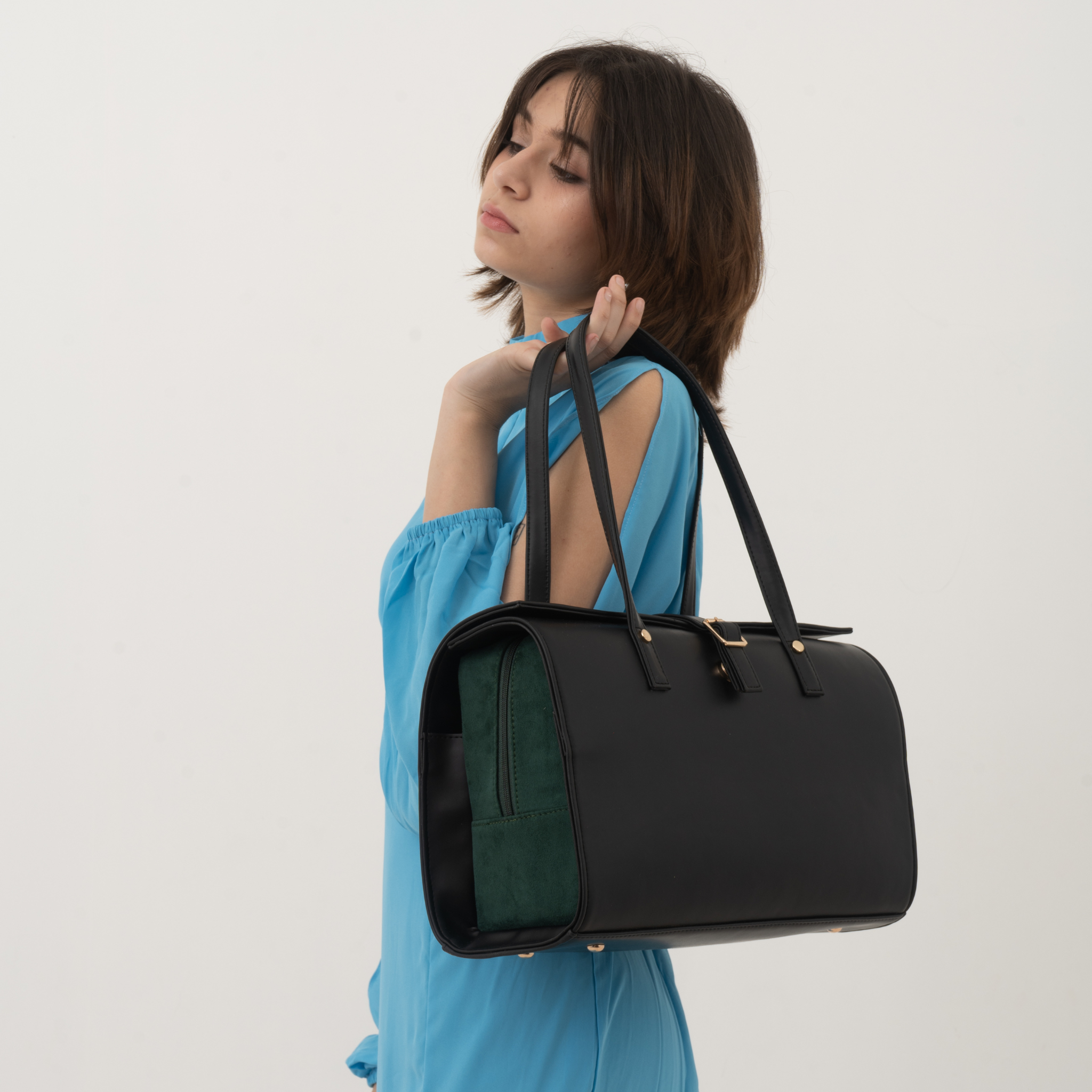 Black With Green Swede Leera 16inch Bag