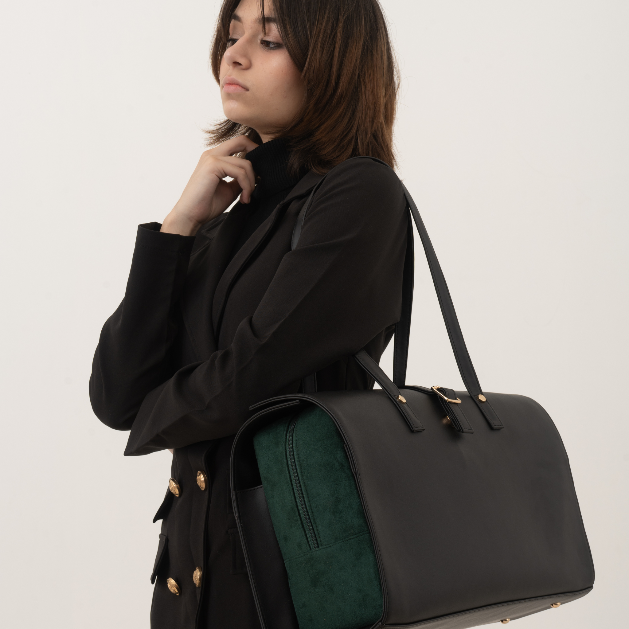 Black With Green Swede Leera 12inch Bag