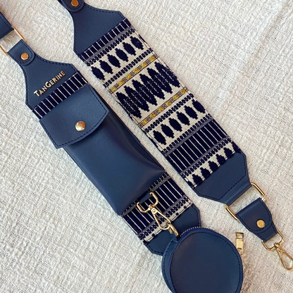 Blue with Blue Bullet Pochette Belt with Phone Case