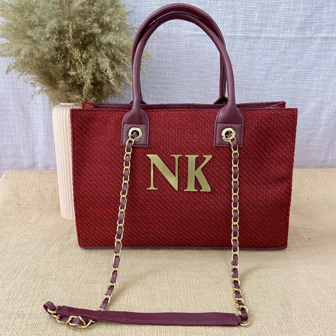 Mulberry Red Chain Tote 15inch.