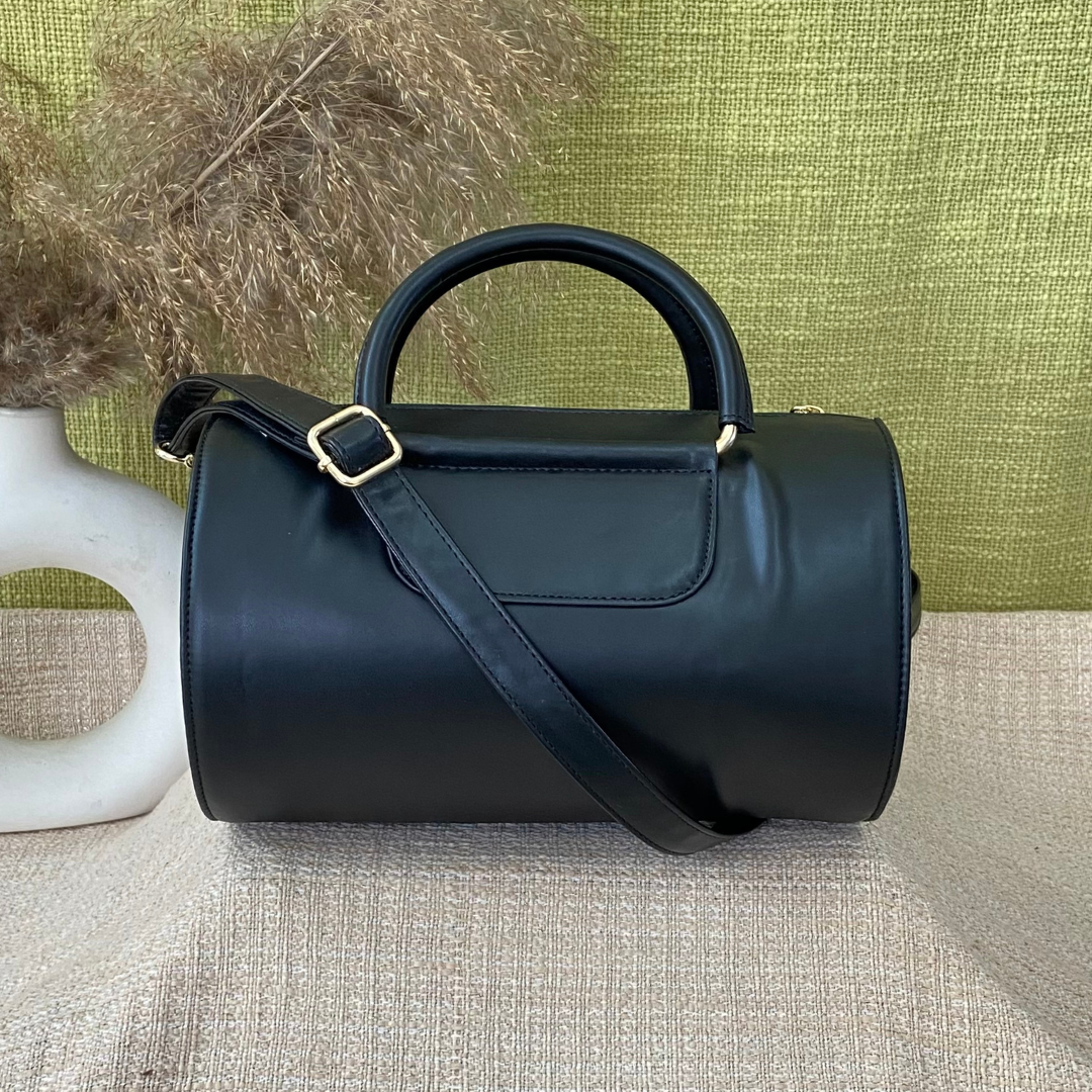 Black Barrel Bag Small.