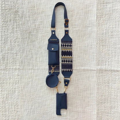 Blue Eva + Blue Bullet Pochette Belt with Phone Case