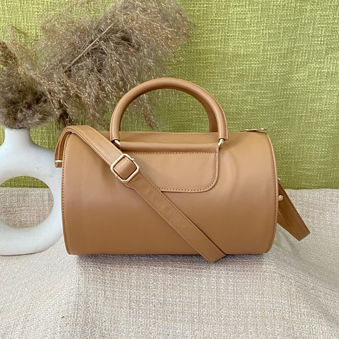 Beige Barrel Bag Small.