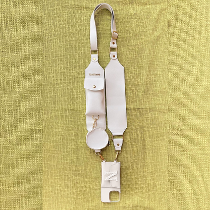 White Plain Pochette Belt with Phone Case