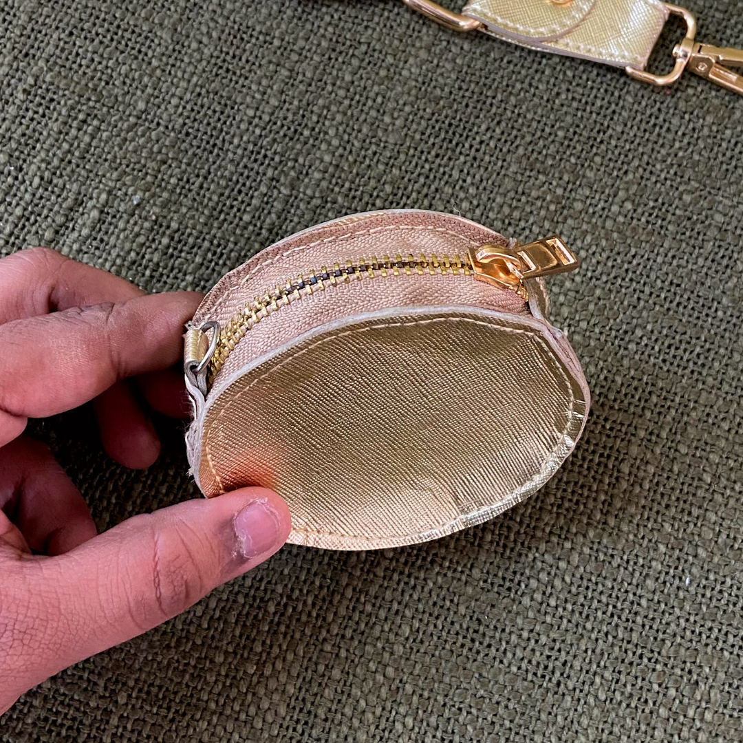 Gold Metallic Plain Pochette only Belt