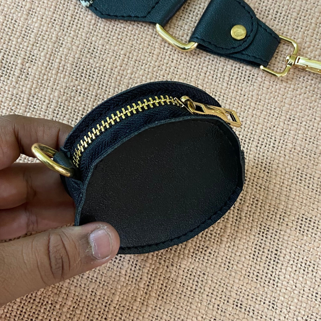 Black Eva + Black with Multi-Color Diamond Pochette Belt with Phone Case