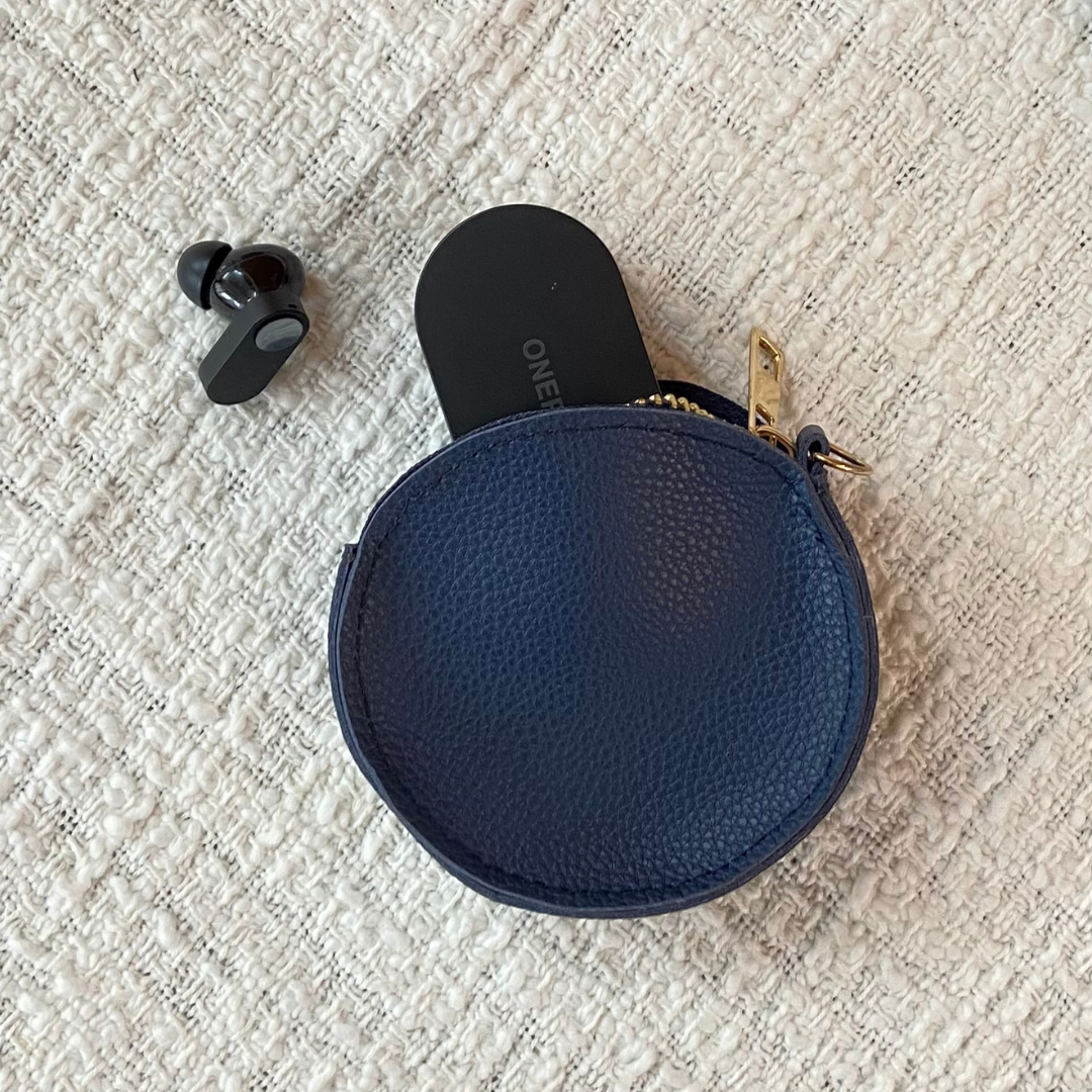 Blue Plain Pochette Belt with Phone Case