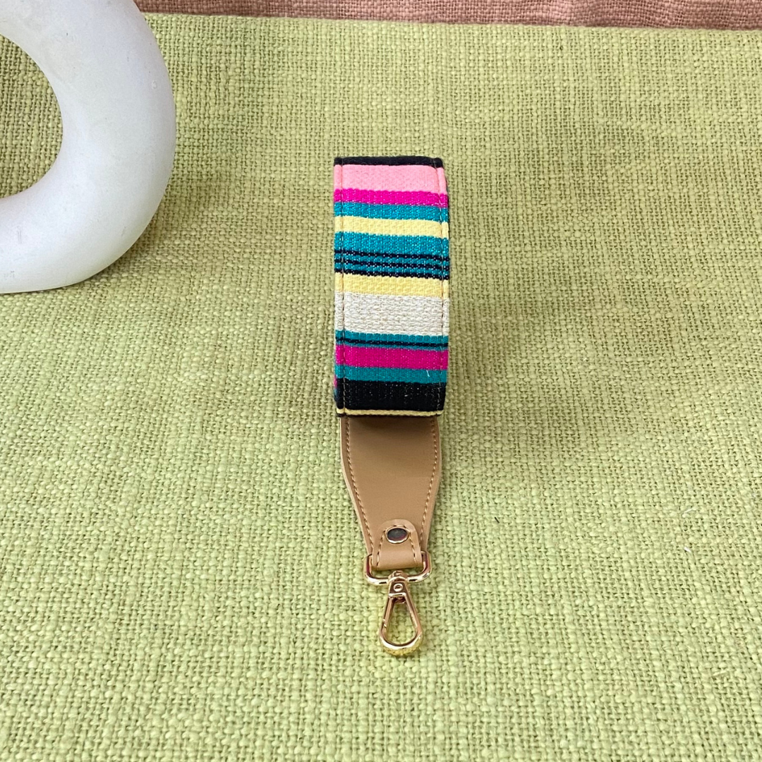 Beige Colorful Stripes Shoulder Belt