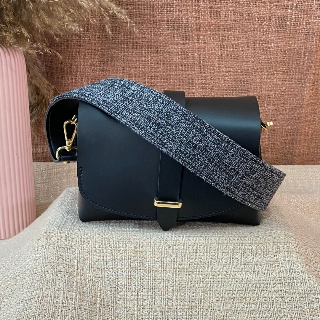 Black Eva Bag with Charcoal Grey Belt.
