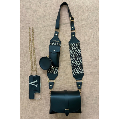 Black Eva + Black Diamond Pochette Belt with Phone Case