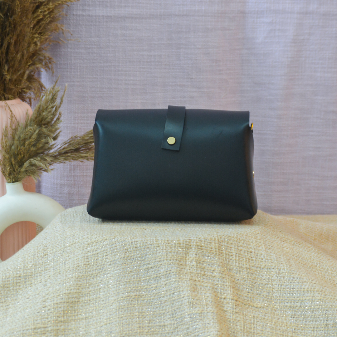 Black Eva Bag with T-Shape Design Belt + Big &amp; Small Wallet Combo