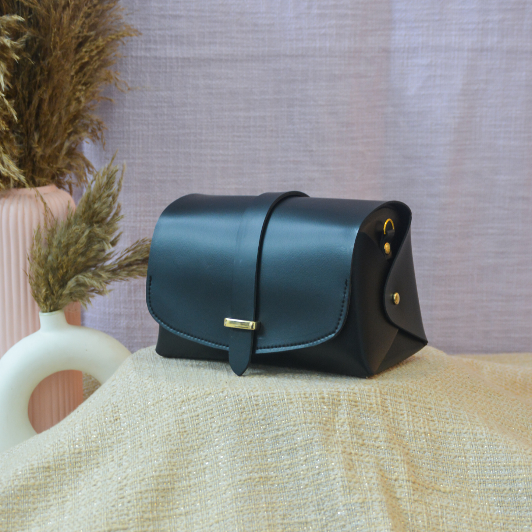 Black Eva Bag with T-Shape Design Belt + Big &amp; Small Wallet Combo