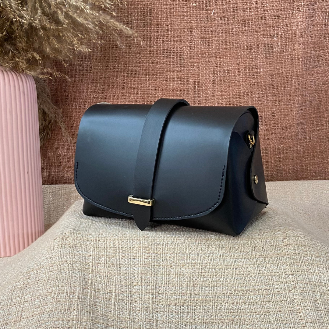 Black Eva Bag with Charcoal Grey Belt + Big Wallet