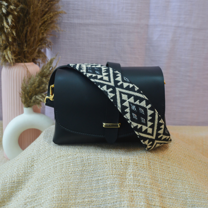 Black Eva Bag with Black Diamond Belt + Big Wallet