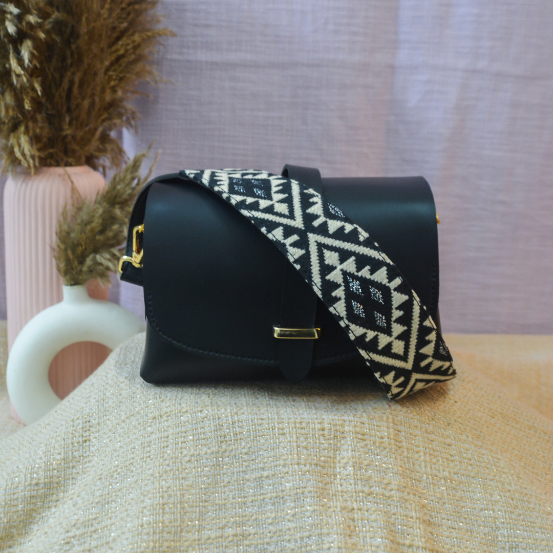 Black Eva Bag with Black Diamond Belt.