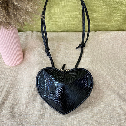 Black Heart Shape Sling Bag