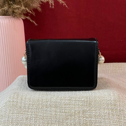 Black Non-Textured Phone Size Monogram Bag (New Style)