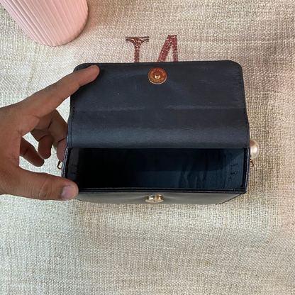Black Non-Textured Phone Size Monogram Bag (New Style)