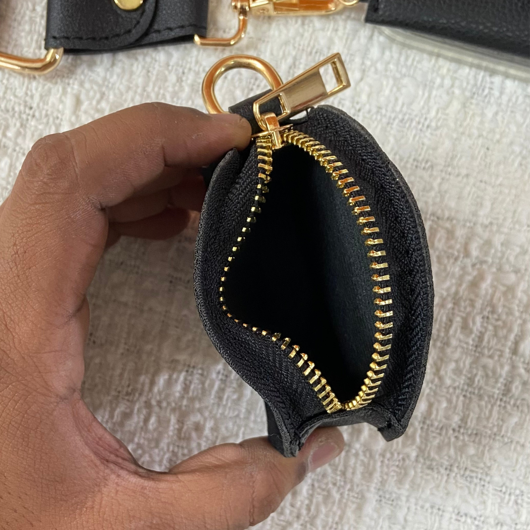 Black Eva + Black Plain Pochette Belt with Phone Case