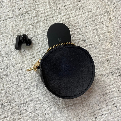 Black Plain Pochette Belt with Phone Case