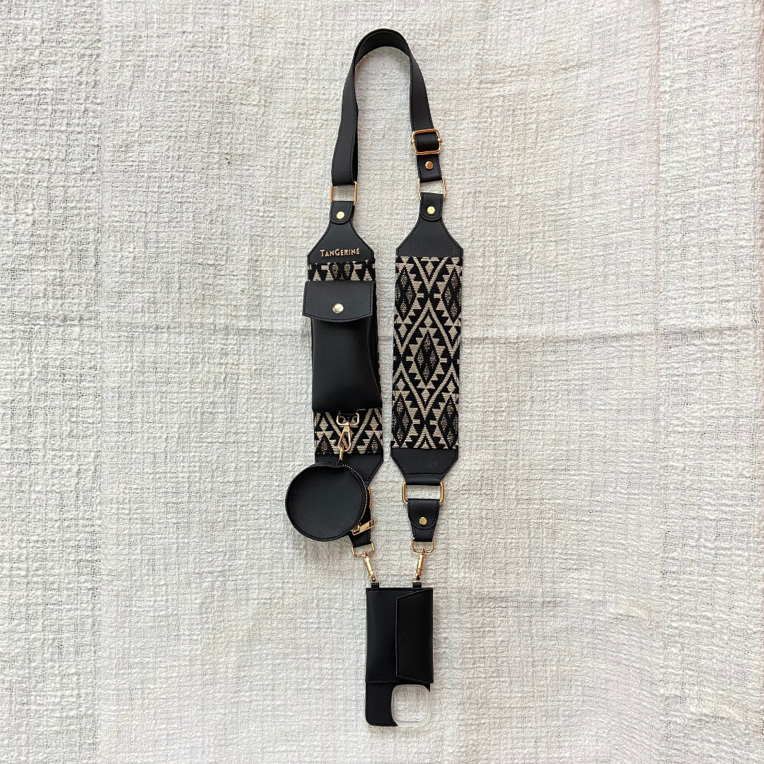Black Eva + Black Diamond Pochette Belt with Phone Case