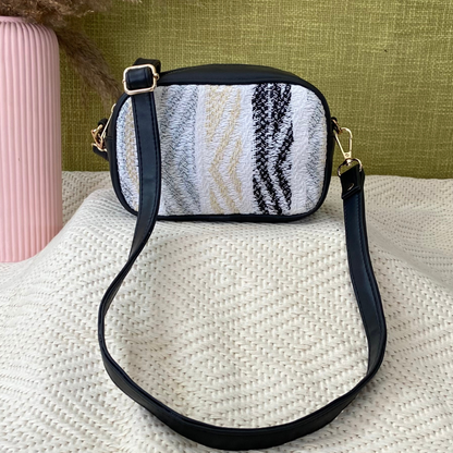 Black with White Tribal Belt Bag