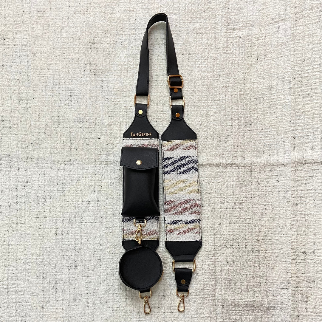 Black Eva + Black with White Tribal Pochette Belt with Phone Case