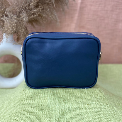 Blue Dual Compartment + Blue Plain Pochette Belt