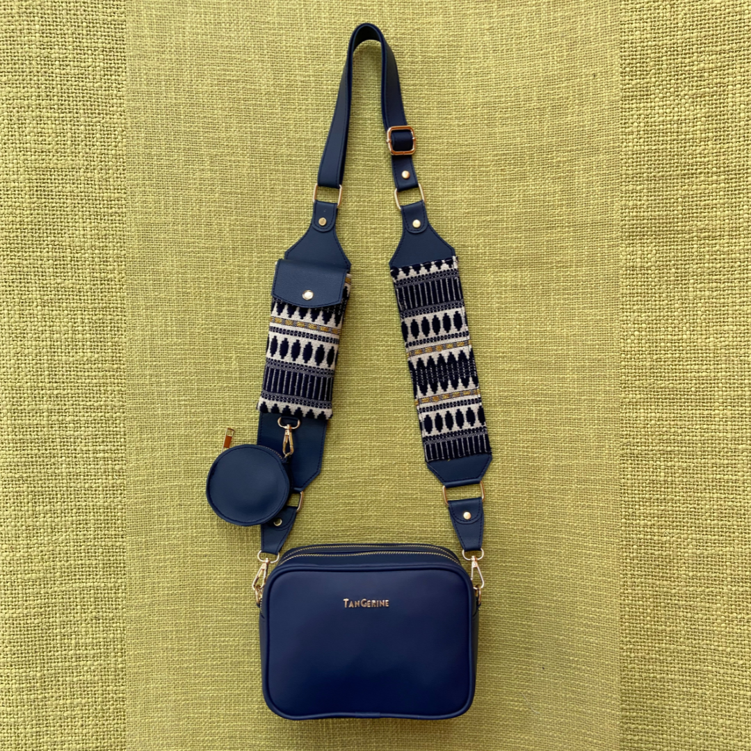 Blue Dual Compartment + Blue Bullet Cloth On Pocket Pochette Belt