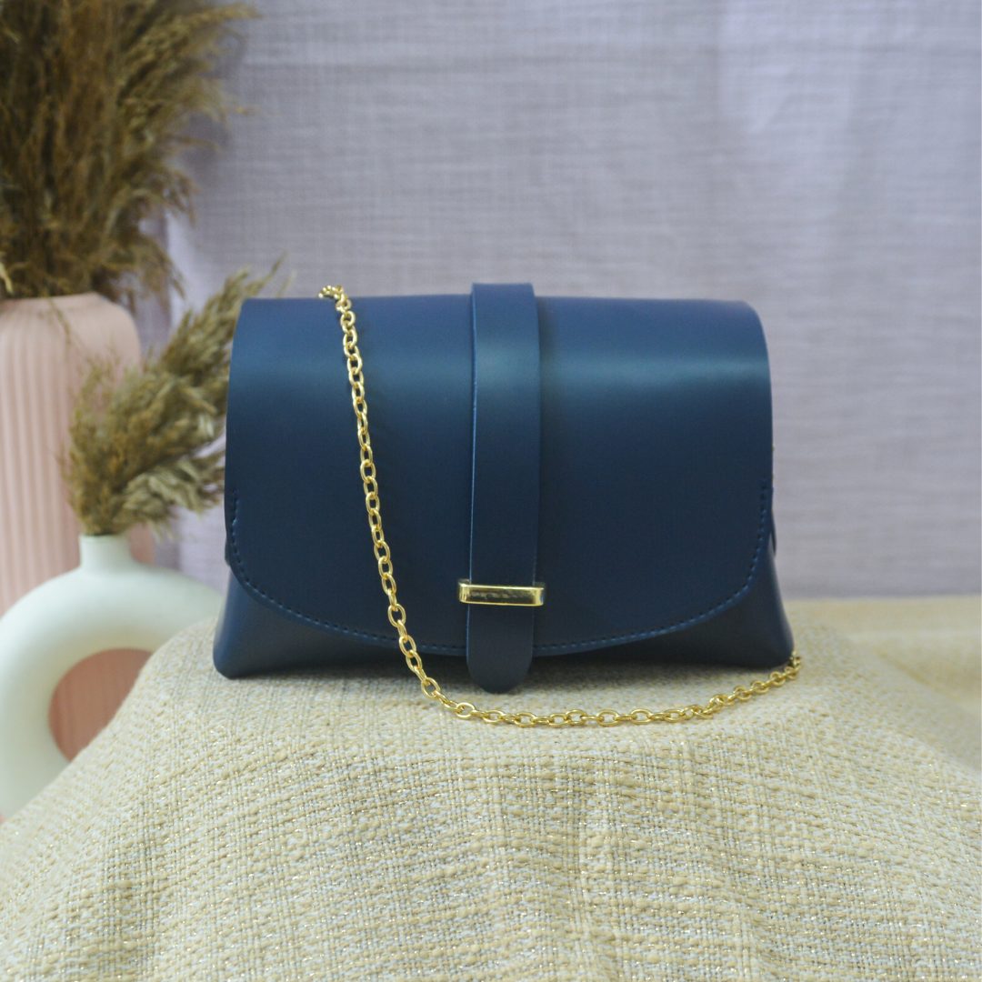 Dark Blue Eva Bag with Colorful Wave Belt + Mini Wallet