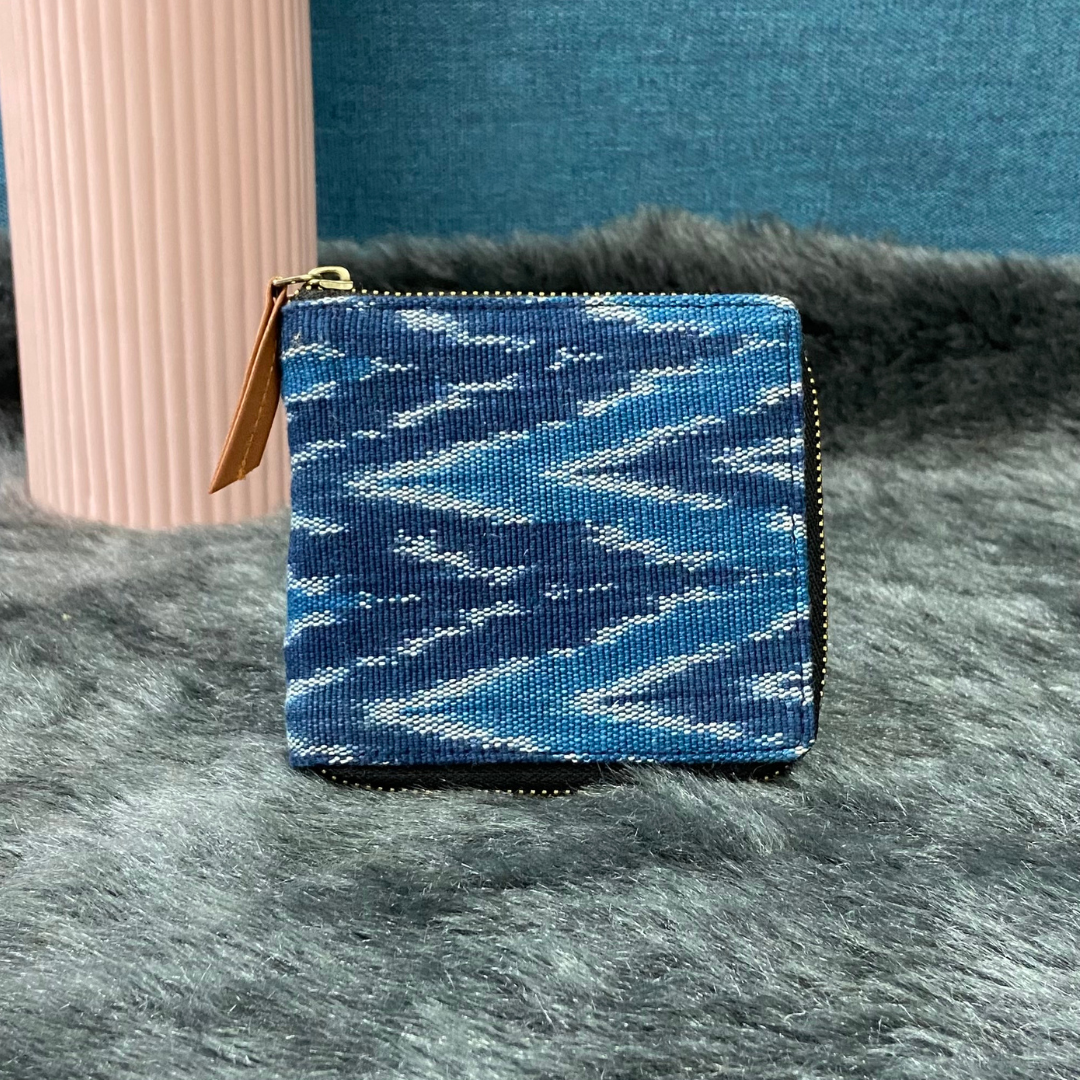 Blue Ikkat Mini Wallet