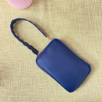 Blue Pouch + Blue with Multi-color Triangles Pochette Belt
