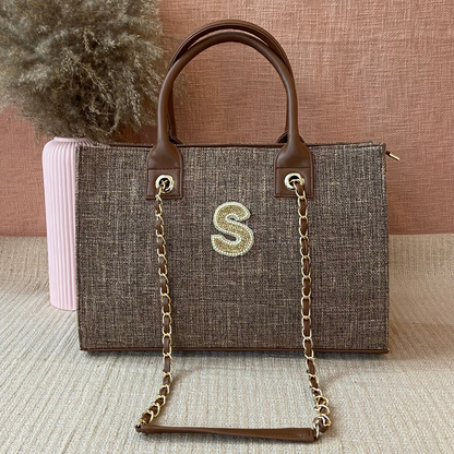 Brown Chain Tote 15inch.