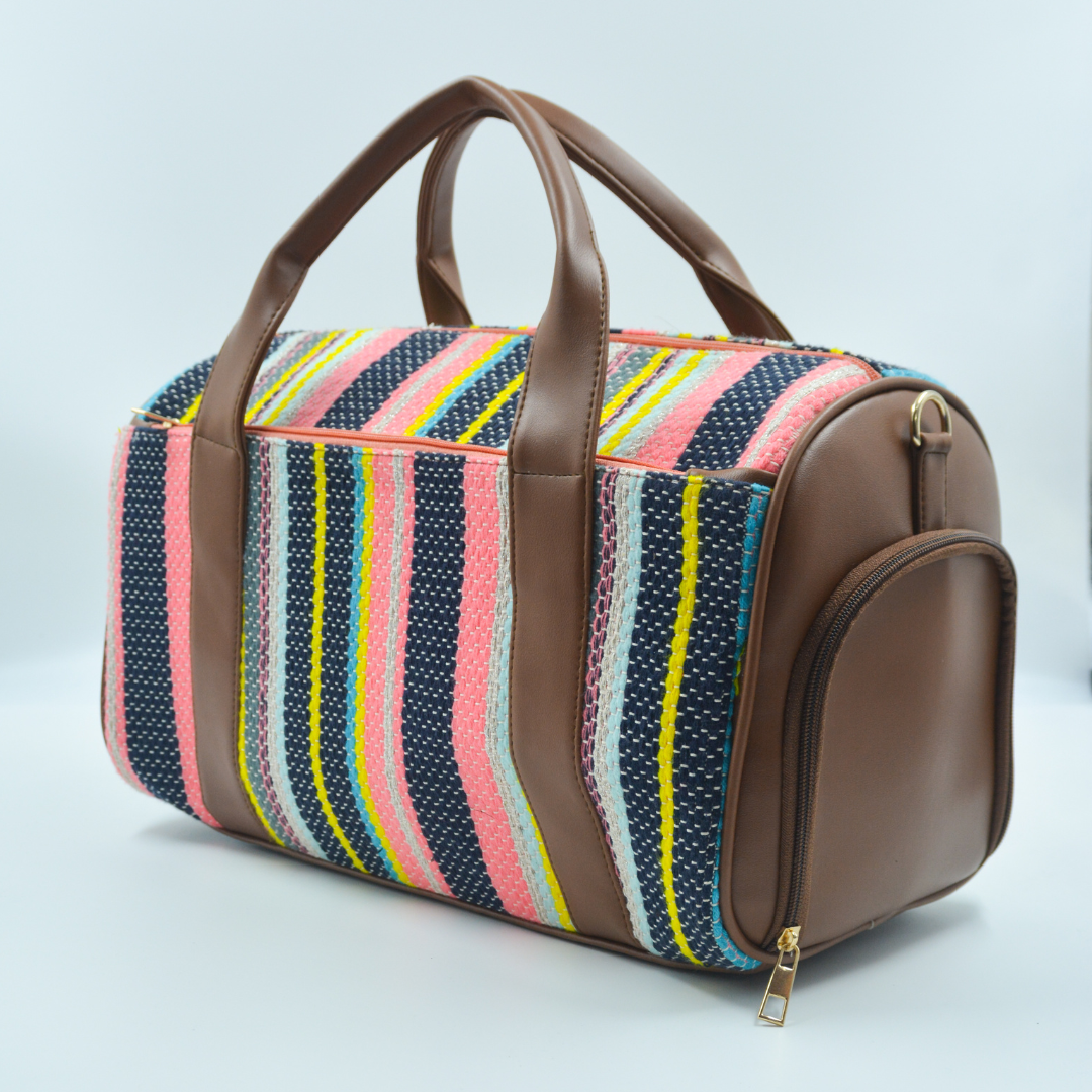 Brown Colorful Duffle Bag