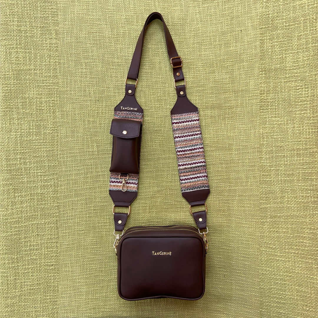 Brown Dual Compartment + Brown Tribal Pochette Belt