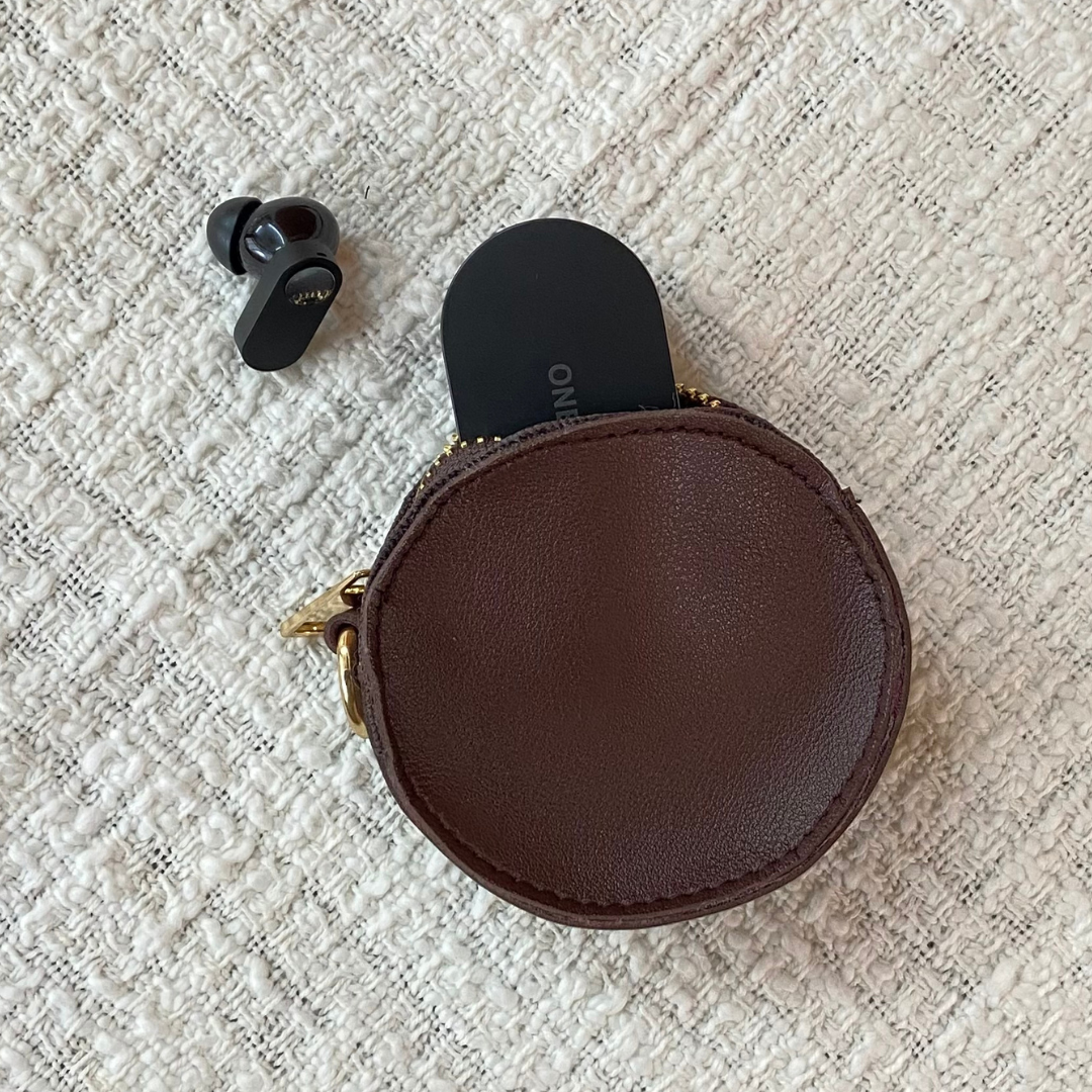 Brown Dual Compartment + Brown Plain Pochette Belt with Phone Case