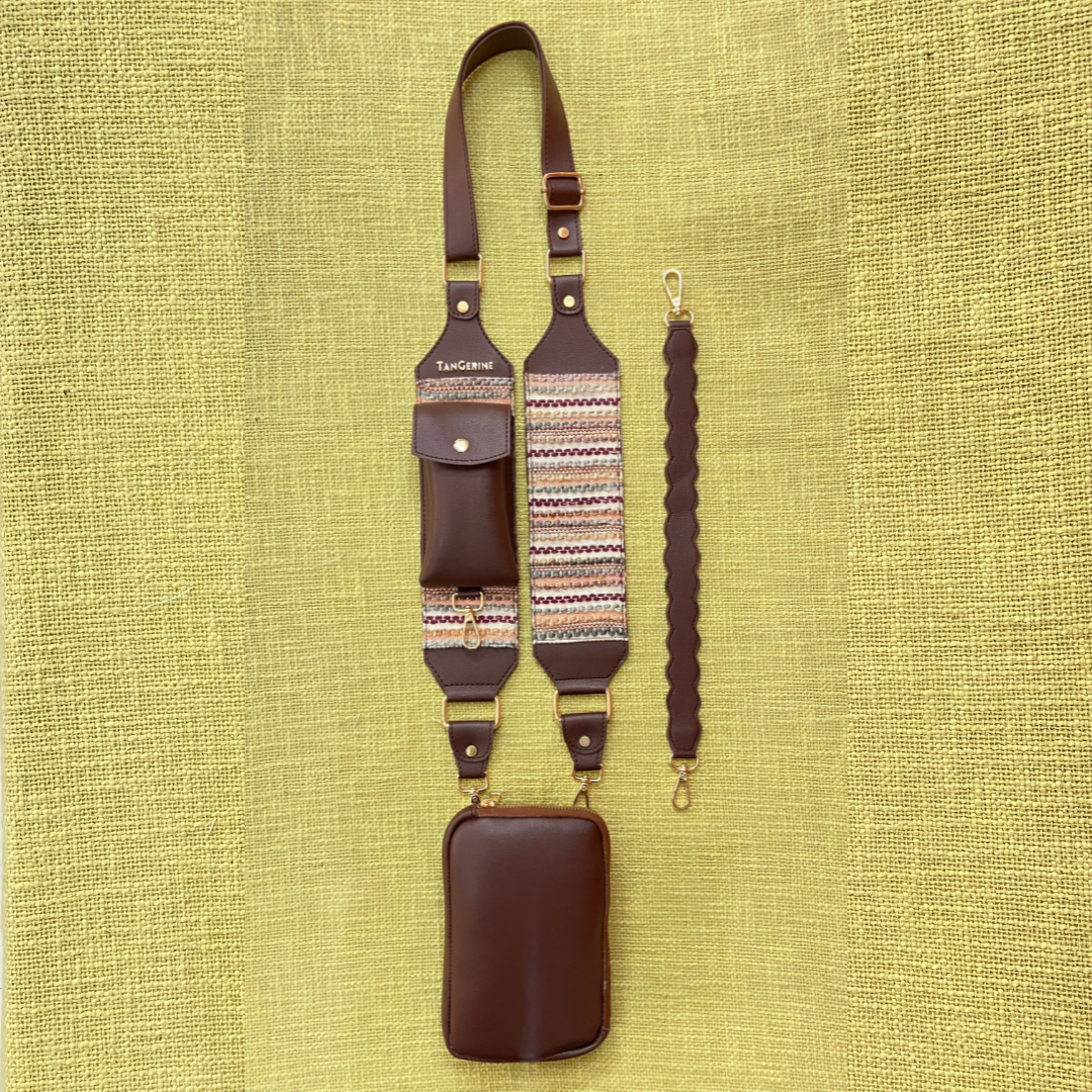 Brown Pouch + Brown Tribal Pochette Belt