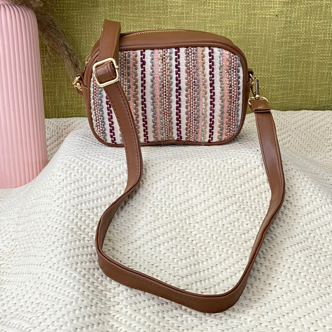 Brown with Brown Multi-color Belt Bag