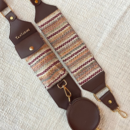Brown Eva + Brown Tribal Cloth on Pocket Pochette Belt