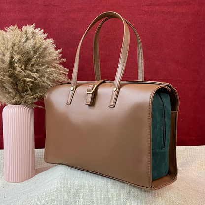 Brown with Green Swede Leera 16inch Bag