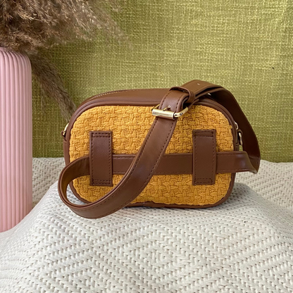 Brown with Mustard Yellow Belt Bag