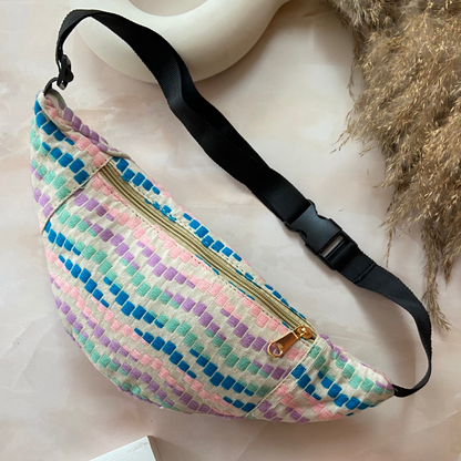 Colorful Waves Pattern Fanny Pack