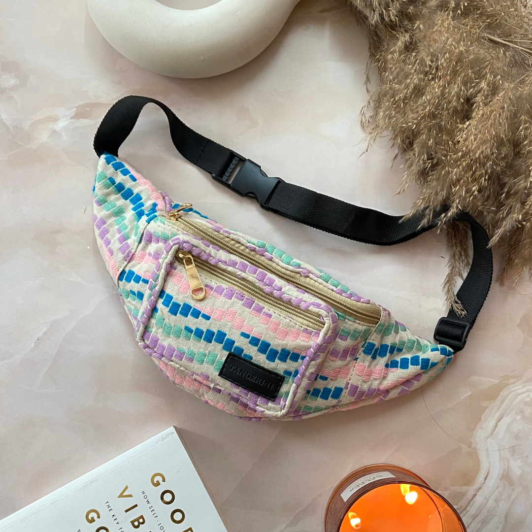 Colorful Waves Pattern Fanny Pack