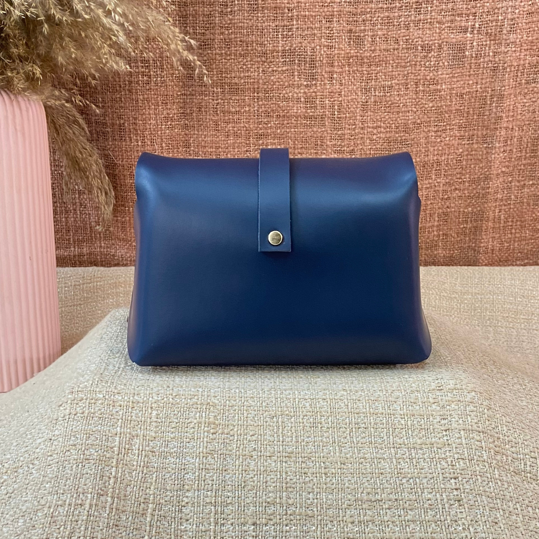 Dark Blue Eva Bag with Midnight Blueberry Belt + Big Wallet