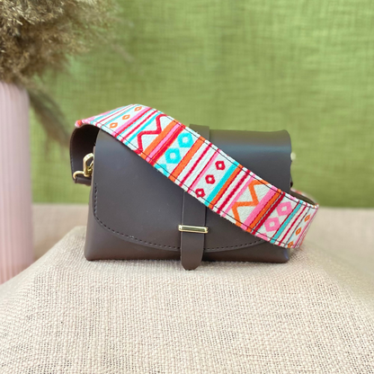 Dark Brown Eva Bag with Boho Belt + Mini Wallet