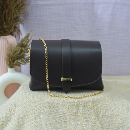 Dark Brown Eva Bag with T-Shape Design Belt + Mini Wallet