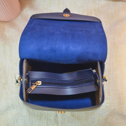 Dark Blue Eva Bag with Blue Bullet Belt.