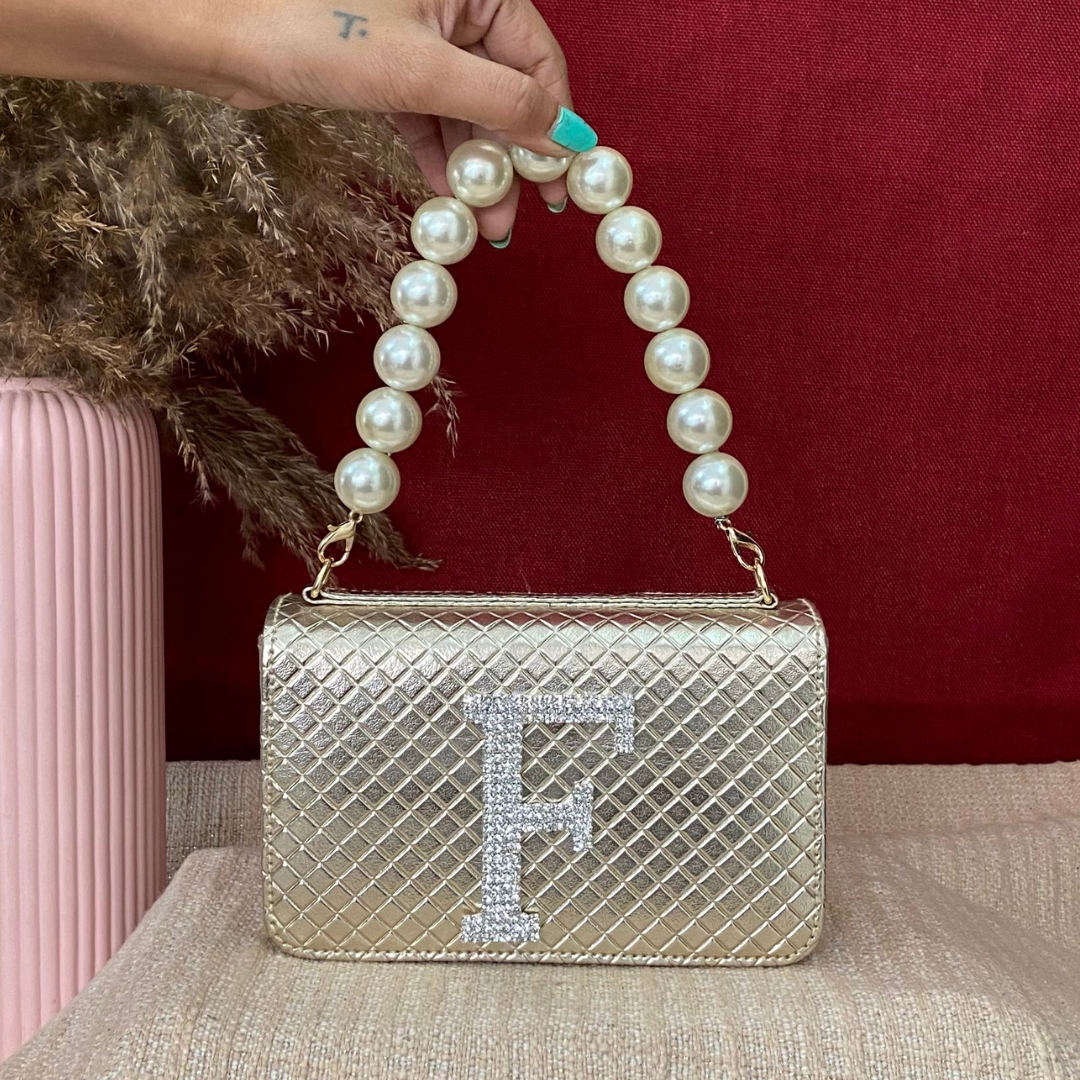 Gold Bottega Box Style Waist Bag Phone Size