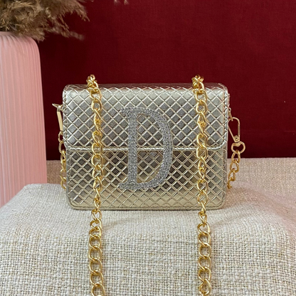 Gold Bottega Phone Size Monogram Bag (New Style)